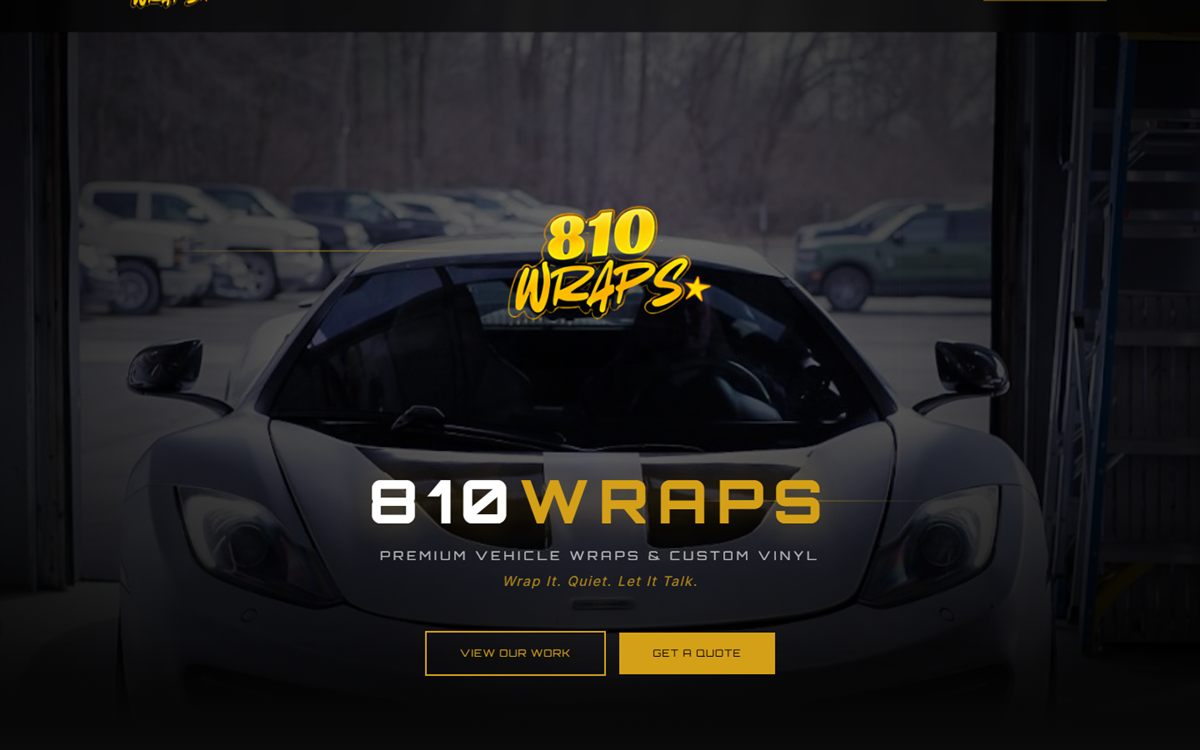 810 Wraps vehicle wrap website built by J&O Digital Creations
