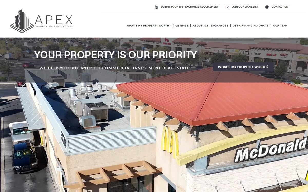 Apex RE commercial real estate website by J&O Digital Creations