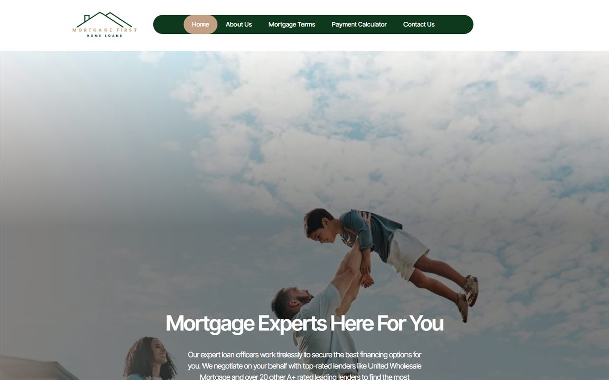 Mortgage First Home Loans website by J&O Digital Creations