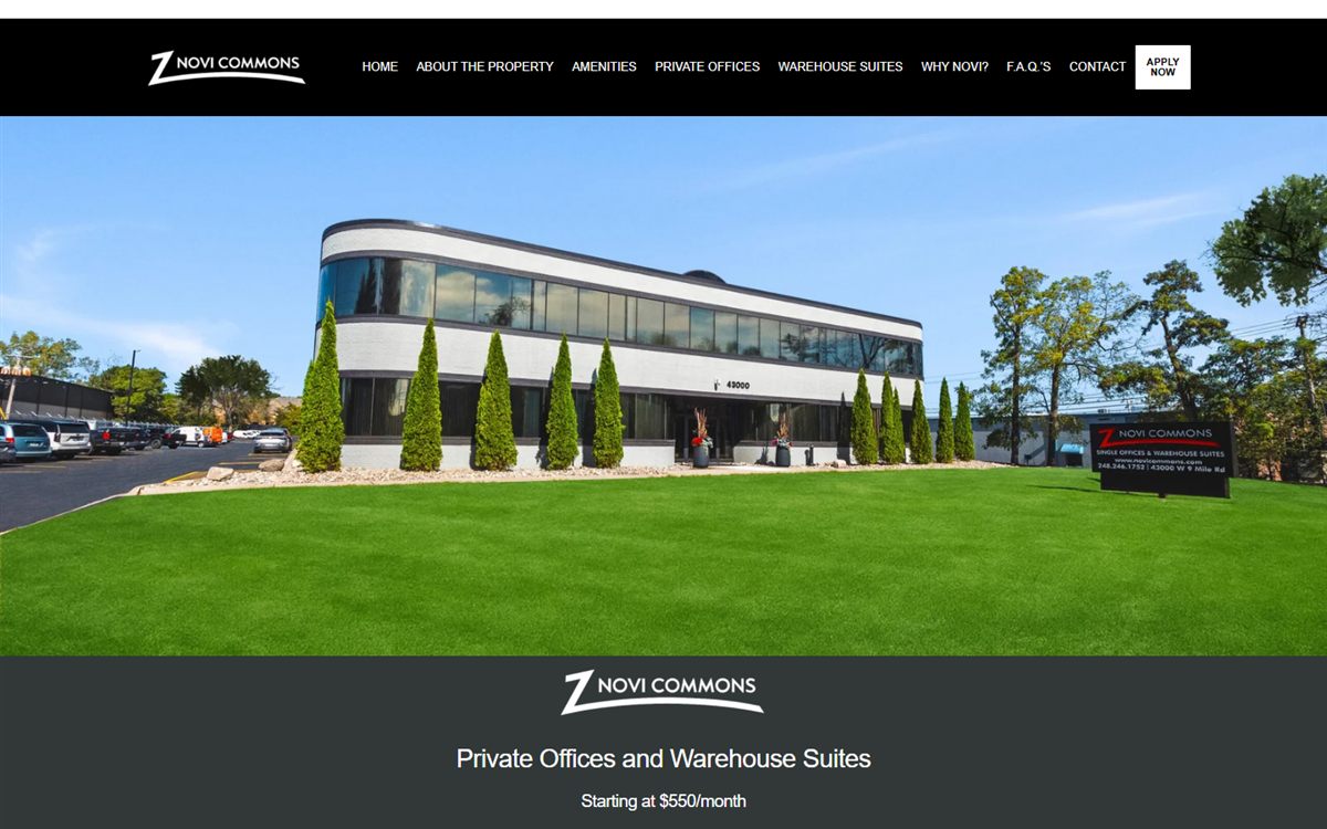 Novi Commons website by J&O Digital Creations